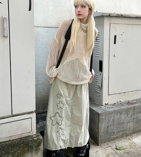 Hollow Knitwear Y2k Aesthetic Thin Sweater Harajuku Streetwear Punk See Through Tops Jumper Ropa De Mujer Fairy Grunge