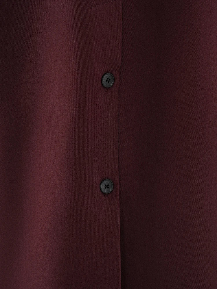 Women Wine Red Double Breasted Big Size Long Blazer New Lapel Long Sleeve Jacket Fashion Tide Spring Autumn 2025  2DB1253