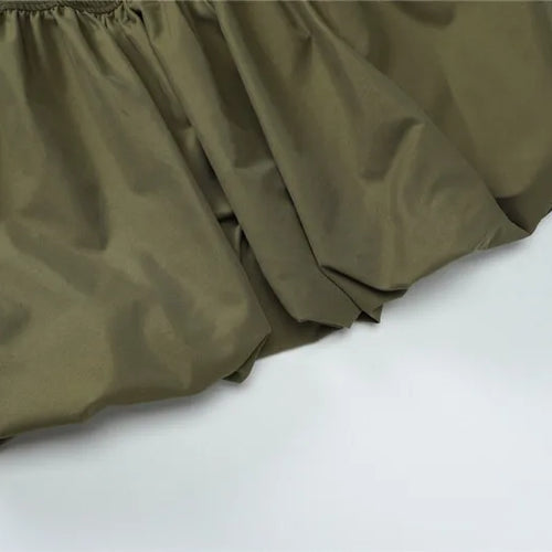 Load image into Gallery viewer, Long Sleeve Puffball Sexy Mini Dress For Women Autumn Winter New O Neck High Waist A-line Ruffled Pleated Dress
