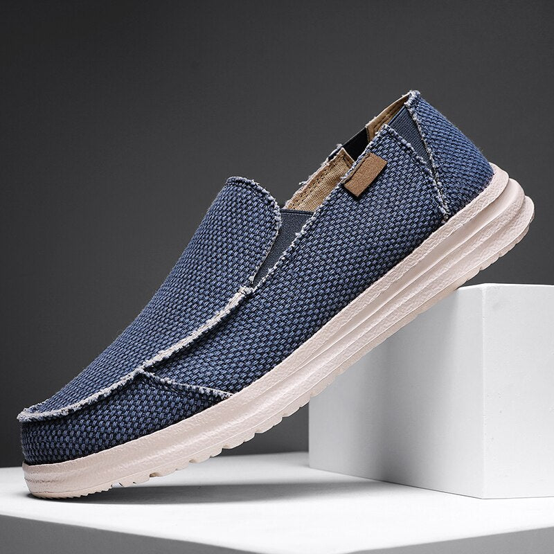 Brand Men's Casual Shoes Denim Canvas Men's Vulcanized Shoes Breathable Men's Flat Shoes Outdoor Slip Wear Men's Canvas Shoes