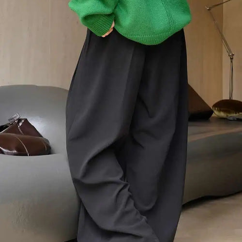 Load image into Gallery viewer, High Waist Purple Brief Long Wide Leg Elegant Pants New Loose Fit Trousers Women Fashion Tide Spring Autumn 2025 1DH1026
