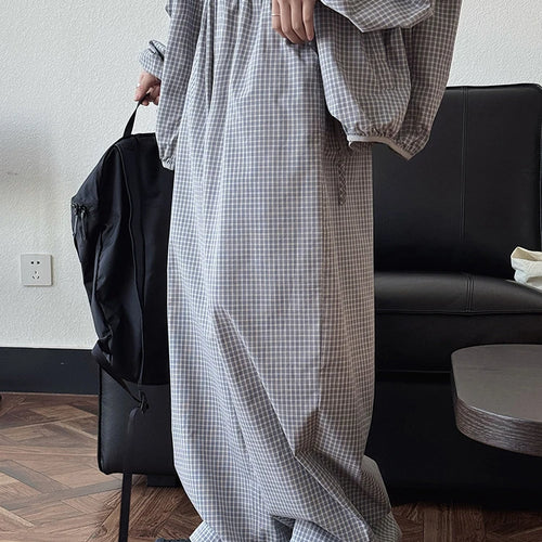 Load image into Gallery viewer, High Elastic Waist Beige Plaid Casual Long Wide Leg Pants New Trousers Women Fashion Tide Spring Autumn 2025 1DJ0867
