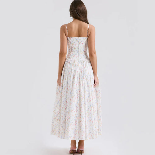 Load image into Gallery viewer, Summer Elegant Party Dresses 2024 New Arrivals Floral Print Spaghetti Strap Long Dresses One-piece Graduation Dress

