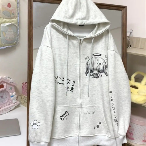 Load image into Gallery viewer, Y2k Clothes Streetwear Women Hoodies Coat Hooded Casual Zipper Sweatshirts 2024 Ropa Mujer Fashion Cute Oversized Hoodie Tops
