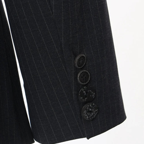 Load image into Gallery viewer, Women Navy Blue Striped Irregular Elegant Blazer New Lapel Long Sleeve Jacket Fashion Tide Spring Autumn 2025 1DH5930
