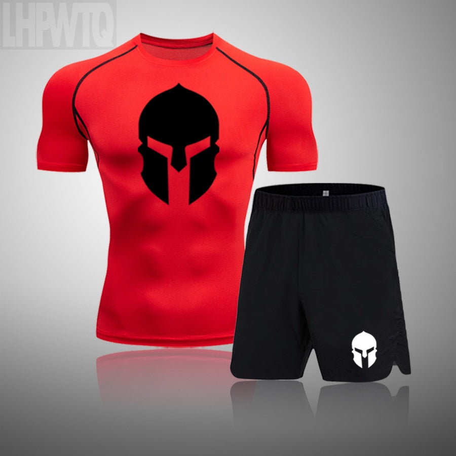 Rashguard Men's Sports Running T Shirt Men's Spartan Gym Fitness MMA Training Shirts Sportswear Top Soccer Jerseys