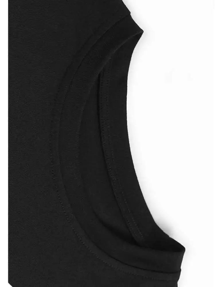 Women Black Mesh Ruffles Spliced Big Size Midi Dress New Round Neck Long Sleeve Fashion Tide Spring Autumn 2025 1DH7180