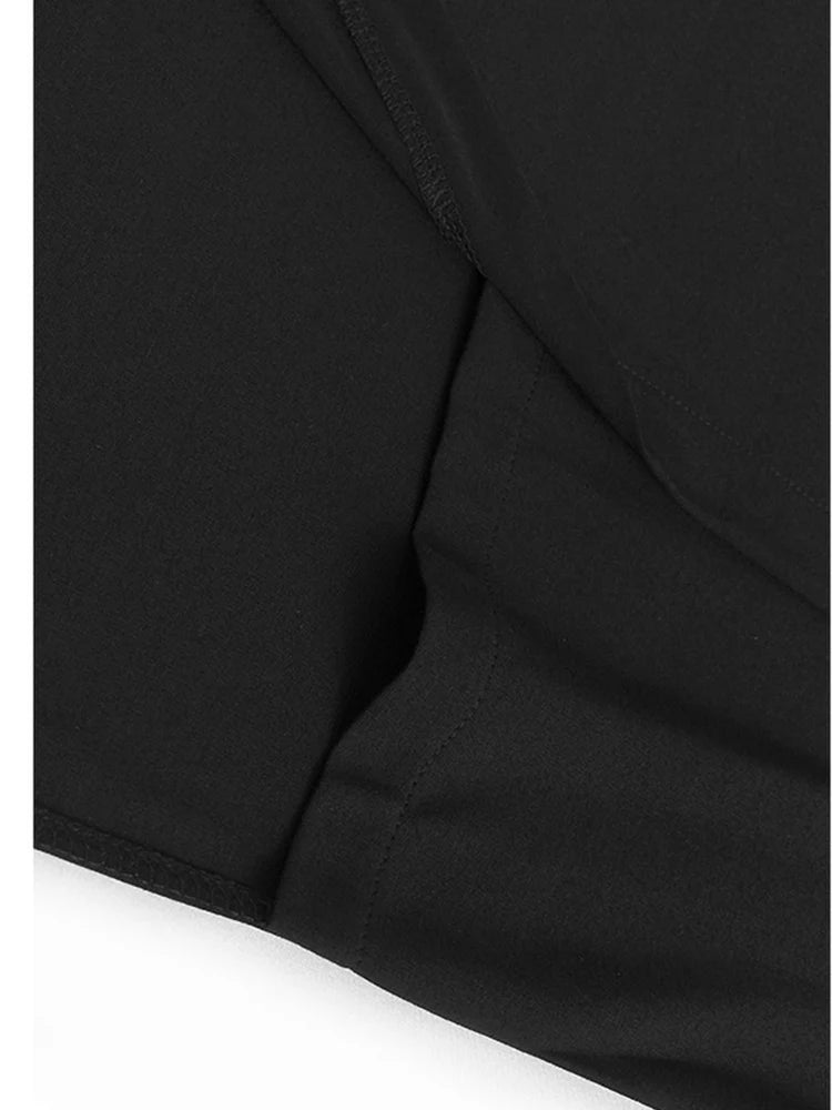 Women Black Three-dimensional Flower Big Size Midi Dress New Round Neck Short Sleeve Fashion Spring Summer 2025 1DJ1191