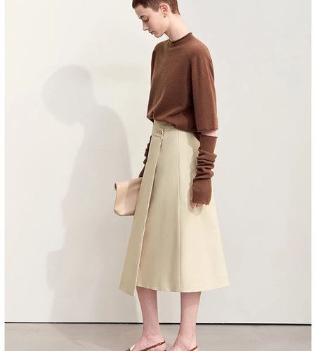 Minimalism 2024 Autumn New Women's Skirts Rose Aroma Metal Decoration Matching Piece A-line Long Skirt For Women 12423020