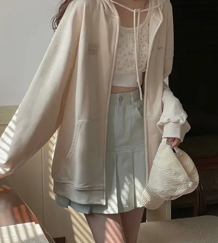 Fashion Hoodies Wome Clothing Zipper Hooded Oversized Jackets 2023 Ropa Mujer Vintage Casual Japanese Sweatshirts Y2k Tops 7k391