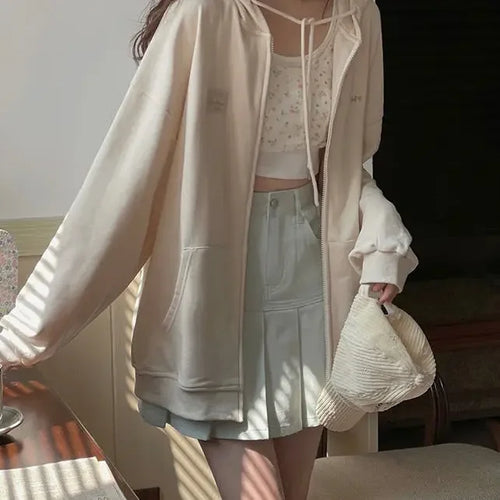 Load image into Gallery viewer, Fashion Hoodies Wome Clothing Zipper Hooded Oversized Jackets 2023 Ropa Mujer Vintage Casual Japanese Sweatshirts Y2k Tops 7k391
