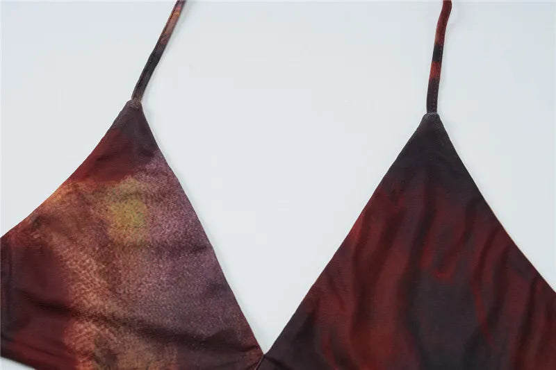 Halter Deep V Neck Print Sexy Maxi Dress For Women Gown Summer New Hollow Out Sleeveless Backless Beach Long Dress