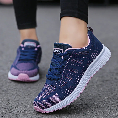 Load image into Gallery viewer, Women Casual Shoes Fashion Breathable Walking Mesh Flat Shoes Sneakers Women Gym Vulcanized Shoes White Female Footwear
