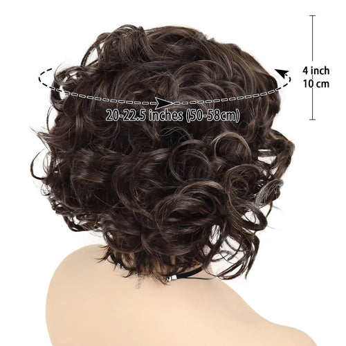 Load image into Gallery viewer, Synthetic Short Curly Wigs for Women Natural Hair Wig Highlight High Quality Mother Gift 80s Mommy Older Lady Outfits
