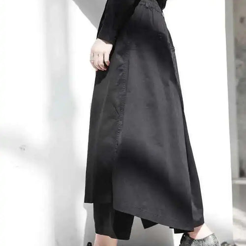 Load image into Gallery viewer, High Elastic Waist Black Irregular Bandage Wide Leg Pants New Loose Fit Trousers Women Fashion Spring Autumn 2025 JI0840
