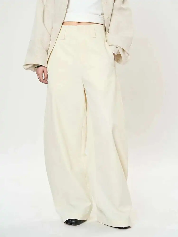 High Waist Purple Brief Shaped Elegant Long Wide Leg Pants New Trousers Women Fashion Tide Spring Autumn 2025 1DH9918