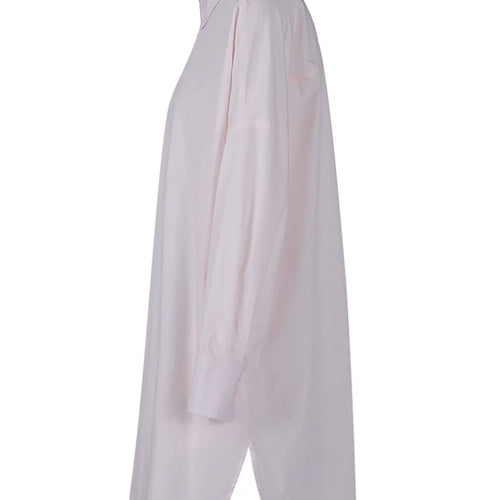 Load image into Gallery viewer, Women pink Color Brief Big Size Long Casual Blouse New Lapel Long Sleeve Shirt Fashion Tide Spring Autumn 2025 1LD2024
