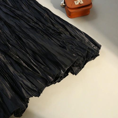 Load image into Gallery viewer, Women Elastic Waist Half Length Skirt Summer Solid Pleated Midi Vintage Sexy Club Skirts Fashion Romantic Simplicity Ladies Boho
