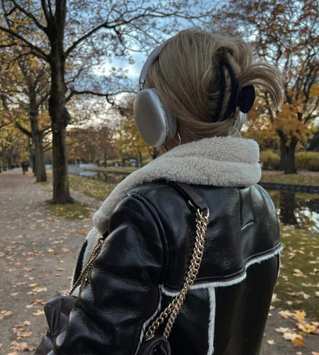 Fashion Double Sided Short Jacket Women Warm Thick Lapel Lambswool Coat Autumn Winter Vintage Female Fleece Chic Tops