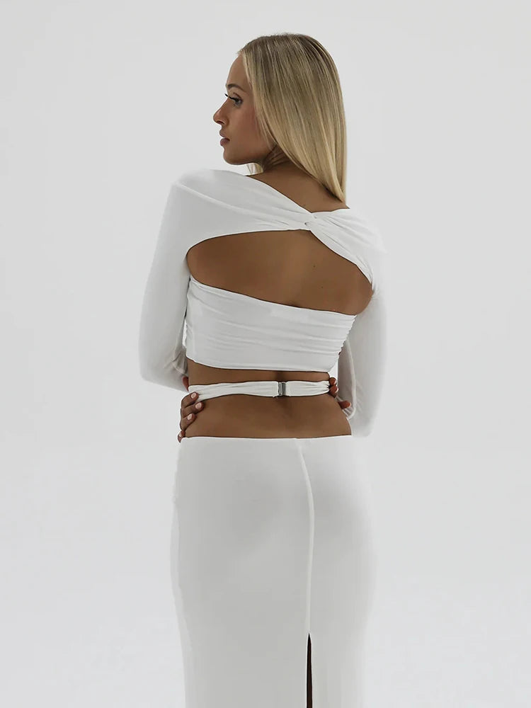 Strapless Hollow Out Spliced Tight Woman Dress Solid Preated Tight Feminine Maix Dress Elegant Prom Party Clothing 2023