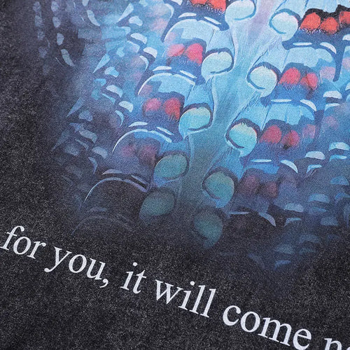 Load image into Gallery viewer, Men Vintage T-Shirt Retro Butterfly Graphic Print Black Washed Tshirt Streetwear 2024 Hip Hop Harajuku Loose Punk Cotton Tops
