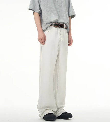 Male Jeans American Loose Straight Tie Dye Dirty Design Men Inverted Denim Pants Personality Trendy Trousers Spring 9W1412