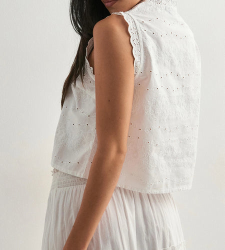 Elegant Tank Top y2k Women Coquette Bow Tie Front Sleeveless V Neck Eyelet Embroidery T Shirt Vest Summer Streetwear