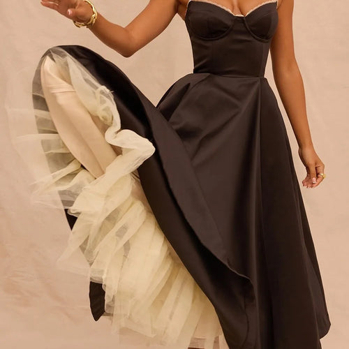 Load image into Gallery viewer, Elegant A-line Backless Sexy Midi Dress For Women Fashion Spaghetti Strap Sleeveless Loose Club Party Sexy Dress New
