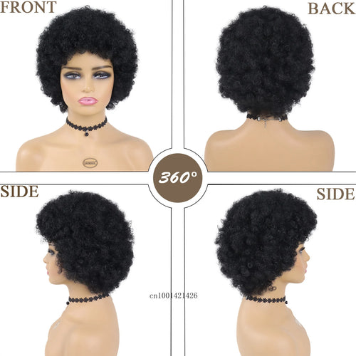 Load image into Gallery viewer, Big Curly Wigs Black Women Synthetic Hair Replacement Full Wigs Colly Hairstyle Cosplay Halloween Costume Party Wig Curly Short
