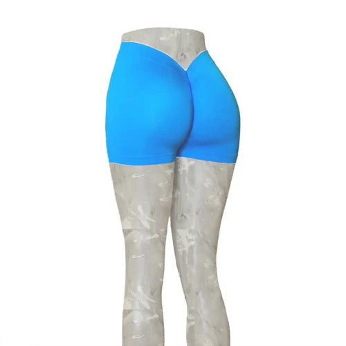 Load image into Gallery viewer, Nylon Back V Butt Yoga Shorts Women High Waist Fitness Workout Gym Running Scrunch Leggings Trousers Jogging Athletic Wear
