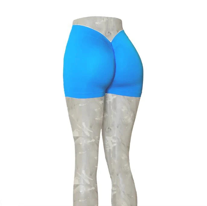 Nylon Back V Butt Yoga Shorts Women High Waist Fitness Workout Gym Running Scrunch Leggings Trousers Jogging Athletic Wear