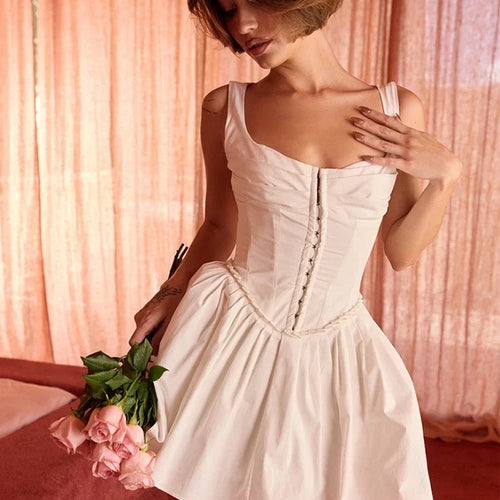 Load image into Gallery viewer, Summer Elegant Dresses for Women 2024 New Arrivals White Party Dresses Short  A Line Flare Dress for Holiday
