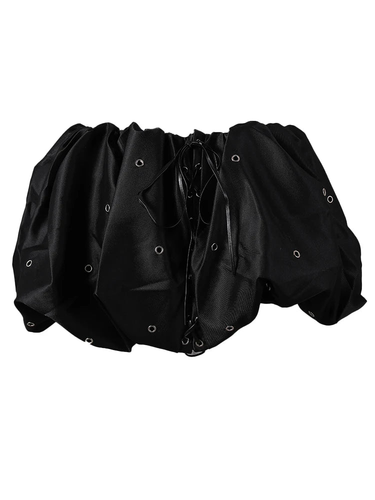 High Elastic Waist Black Bandage Elegant Mini Bud Half-body Skirt Women Fashion Tide New Spring Autumn 2025 11A0273