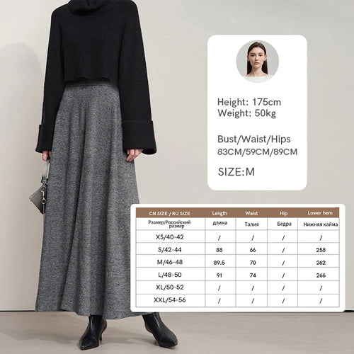 Load image into Gallery viewer, Knitted Skirts For Women 2025 Autumn New Gentle A-line Long Skirt Loose Solid Color Elegant Versatile Woman Clothes12553045
