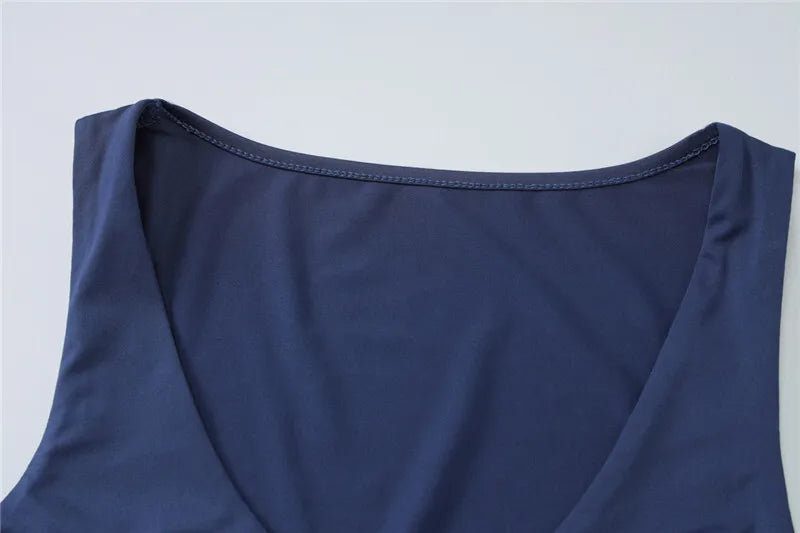 Sleeveless Ruched Sexy Mini Dress For Women Robe New Fashion Solid U Neck Sleeveless Bodycon Club Dress Partywear