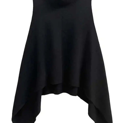 Load image into Gallery viewer, Black Irregular Big Size Knitting Sweater Turtleneck Sleeveless Women Pullovers New Fashion Spring Autumn 2025 1DH6998
