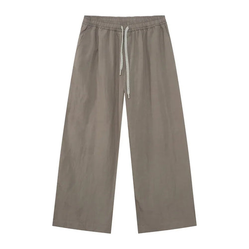 Load image into Gallery viewer, Korean Style Men Two-piece Sets Lapel Solid Color Short Sleeve Single Breasted Shirt Elastic Waist Drawstring Pants 9W1256
