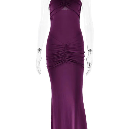 Load image into Gallery viewer, Elegant Strapless Elastic Tight Long Dress Women Sexy Bodycon Backless Party Club Evening Dress Slim Temperament Vestido
