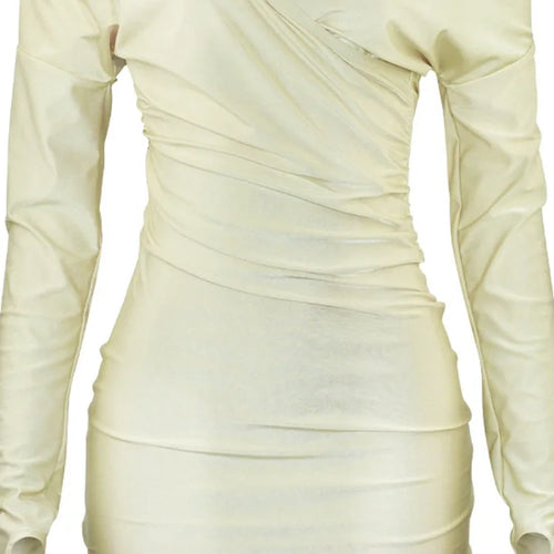 Load image into Gallery viewer, Sexy Backless Long Sleeved One Shoulder High Stretch Tight Dress Women Party Club Evening Dress Spring/summer New 2025
