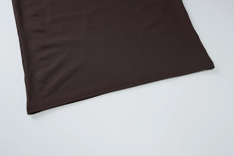 Sexy Skirt Two Pieces Sets For Women Long Sleeve Lace-up Crop Top And Long Skirt Elegant Bodycon Sexy Two Pieces Sets