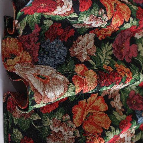 Load image into Gallery viewer, High Waist Flower Jacquard Vintage Elegant A-line Midi Half-body Skirt Women Fashion Tide New Spring Autumn 2025 1DH9408
