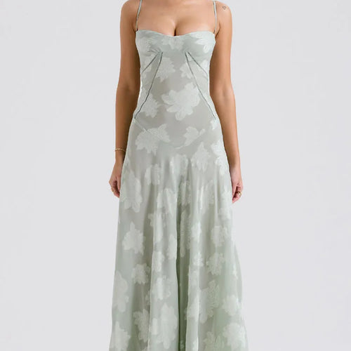 Load image into Gallery viewer, Elegant Print Backless Maxi Dress For Women Fashion New Spaghetti Strap Sleeveless Loose A-line Club Party Long Dress
