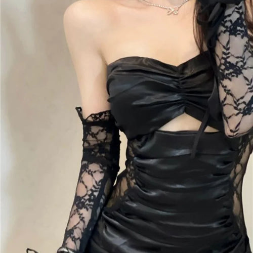 Load image into Gallery viewer, Sexy Backless Strapless Dress Black Bodycon Ruched Night Club Party Dresses Off Shoulder Women Summer
