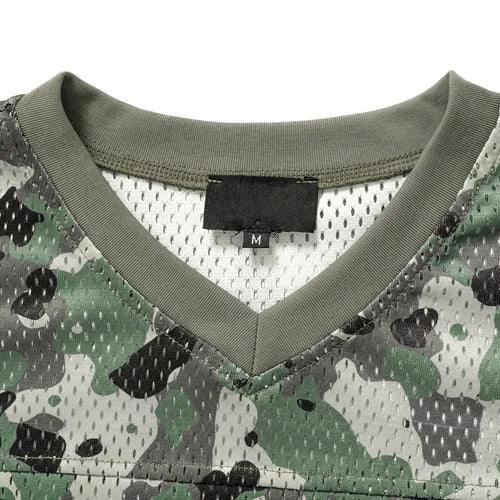 Load image into Gallery viewer, Men Vintage Mesh Jersey T-Shirt Y2K Graphic Printed Camouflage Tshirt Streetwear Hip Hop Punk Gothic V-Neck Breathable Top Tee
