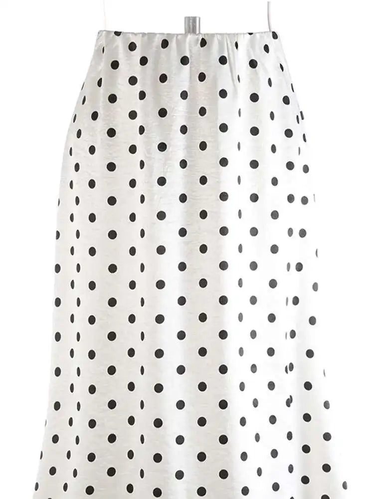 High Elastic Waist Dot Shiny Satin Body-Hugging Fishtail Half-body Skirt Women Fashion Tide New Spring Autumn 2025 1DJ0004