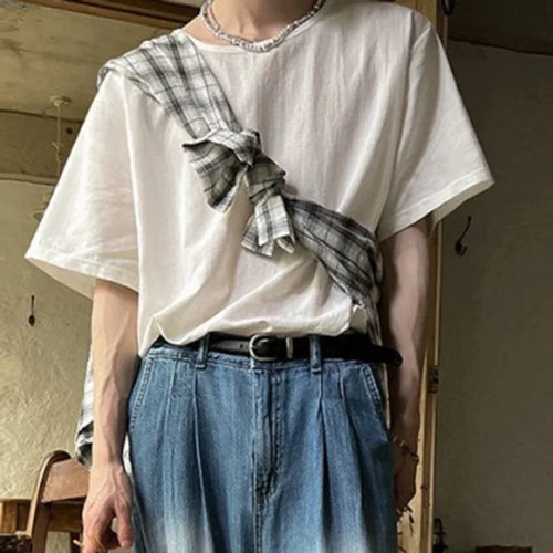 Load image into Gallery viewer, Men's T-shirts Round Neck Style Short Sleeve Clothing New Summer Solid Color Trendy Korean Pullover Simple Top 9W1615
