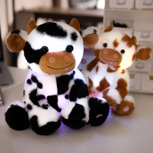 Load image into Gallery viewer, 1pc 20/25cm Cute Luminous Cow Plush Pillow Toy Kawaii Dairy Cattle Dolls Stuffed Soft Colorful Glowing Cow Nice Birthday Gift
