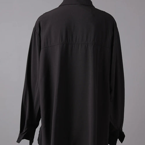 Load image into Gallery viewer, Women Black Printed Patch Spliced Big Size Blouse New Lapel Long Sleeve Shirt Fashion Tide Spring Autumn 2025 21F3676
