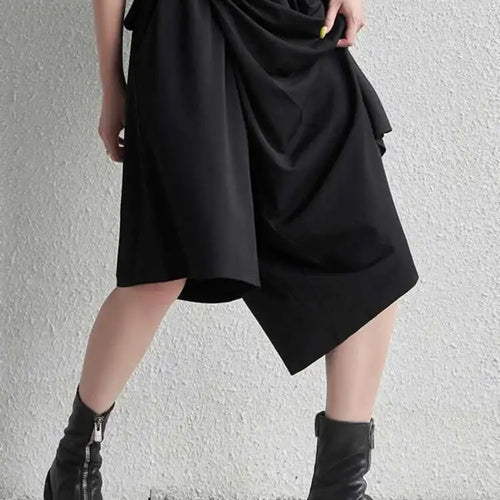 Load image into Gallery viewer, High Elastic Waist Black Irregular Casual Pants New Loose Fit Trousers Women Fashion Tide Spring Autumn 2025 1DF4734
