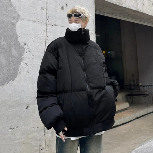 Load image into Gallery viewer, Simple Men&#39;s Cotton Coats Stand Collar Solid Color Casual Thickened Zipper Casual American Male Padded Jackets Chic 9C9276
